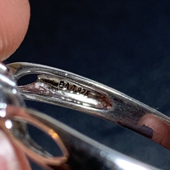 VTG Sterling Silver 925 CZ Prong Set Three Stone Engagement Style Ring Size 9 - Picture 5 of 9